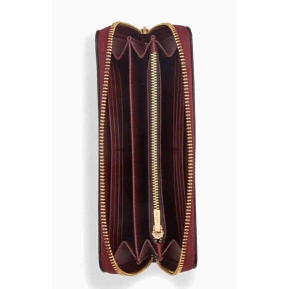 New Coach C7411 Long Zip Around Wallet with Ornament Print Brown / Black Multi - Picture 2 of 2